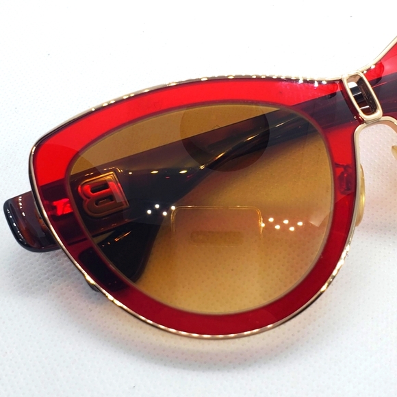 BALENCIAGA - sunglasses- red/brown lenses- gold/brown frame-Like-New - Picture 6 of 10